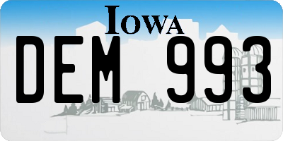IA license plate DEM993