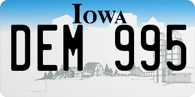 IA license plate DEM995