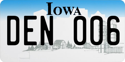 IA license plate DEN006