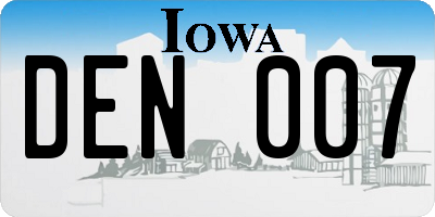 IA license plate DEN007