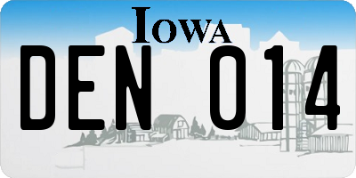 IA license plate DEN014