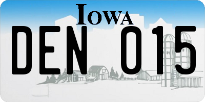 IA license plate DEN015