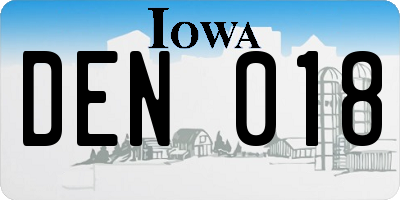 IA license plate DEN018