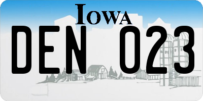 IA license plate DEN023