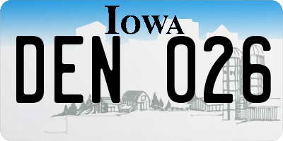 IA license plate DEN026