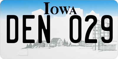 IA license plate DEN029