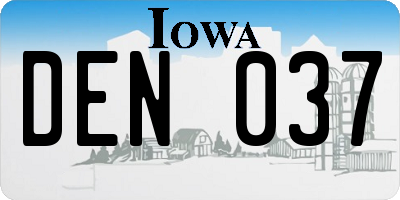 IA license plate DEN037