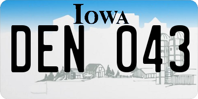 IA license plate DEN043