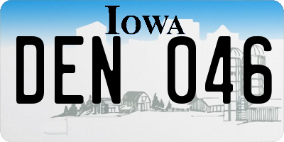 IA license plate DEN046