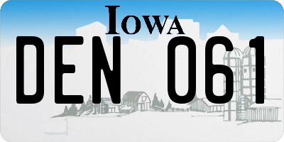IA license plate DEN061