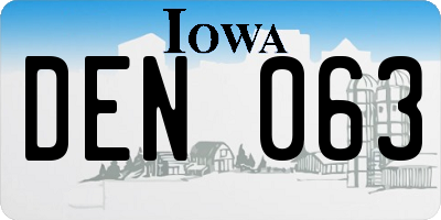 IA license plate DEN063