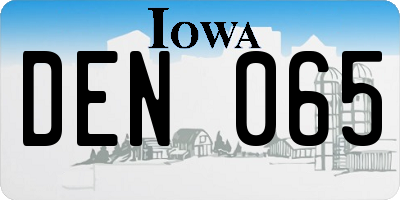 IA license plate DEN065