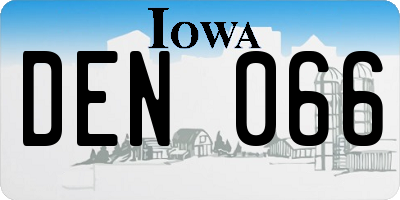 IA license plate DEN066