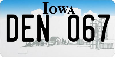 IA license plate DEN067