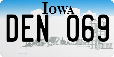 IA license plate DEN069