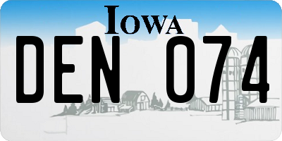 IA license plate DEN074