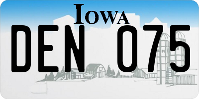IA license plate DEN075