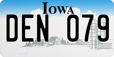 IA license plate DEN079