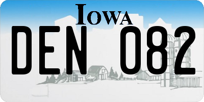 IA license plate DEN082