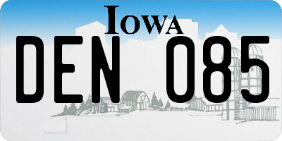 IA license plate DEN085