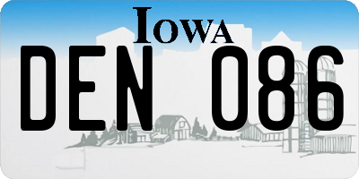 IA license plate DEN086