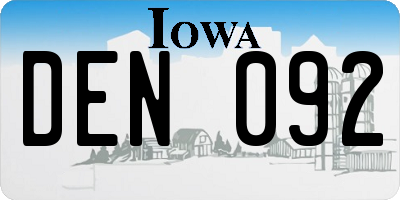IA license plate DEN092