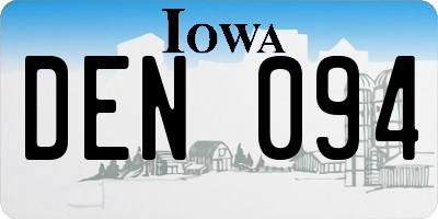 IA license plate DEN094