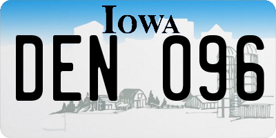 IA license plate DEN096
