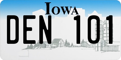 IA license plate DEN101