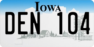 IA license plate DEN104
