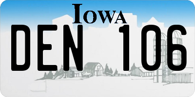 IA license plate DEN106