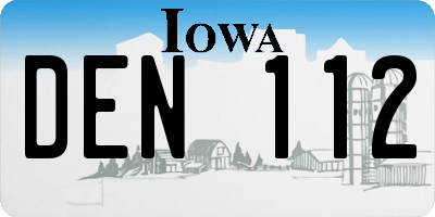 IA license plate DEN112