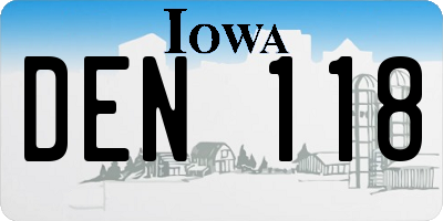 IA license plate DEN118