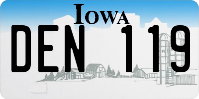 IA license plate DEN119