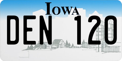 IA license plate DEN120