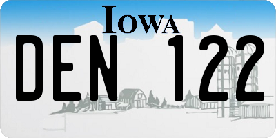 IA license plate DEN122