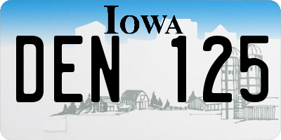 IA license plate DEN125