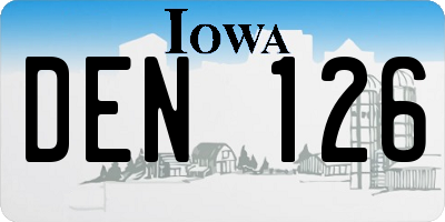 IA license plate DEN126