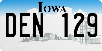 IA license plate DEN129