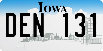 IA license plate DEN131