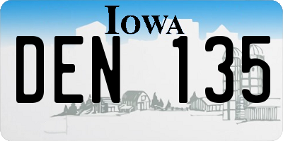 IA license plate DEN135