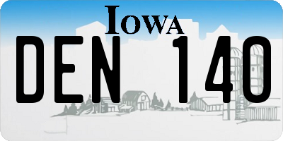 IA license plate DEN140