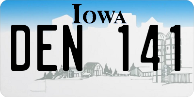 IA license plate DEN141