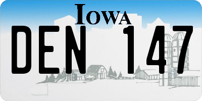 IA license plate DEN147