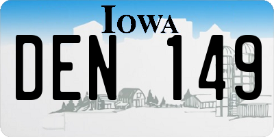 IA license plate DEN149