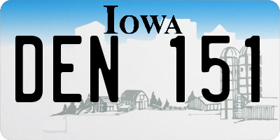 IA license plate DEN151