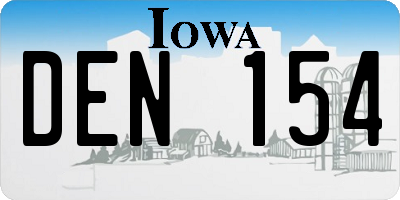IA license plate DEN154