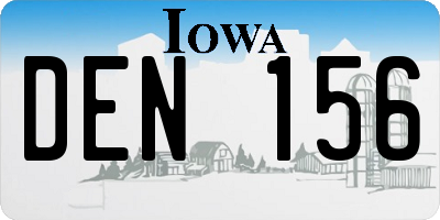 IA license plate DEN156