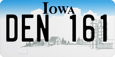 IA license plate DEN161