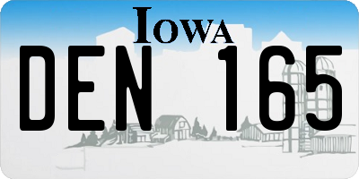 IA license plate DEN165